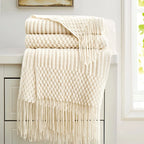 Ivory Fringed Throw