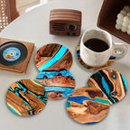 Turquoise Western Coasters (6PCS)
