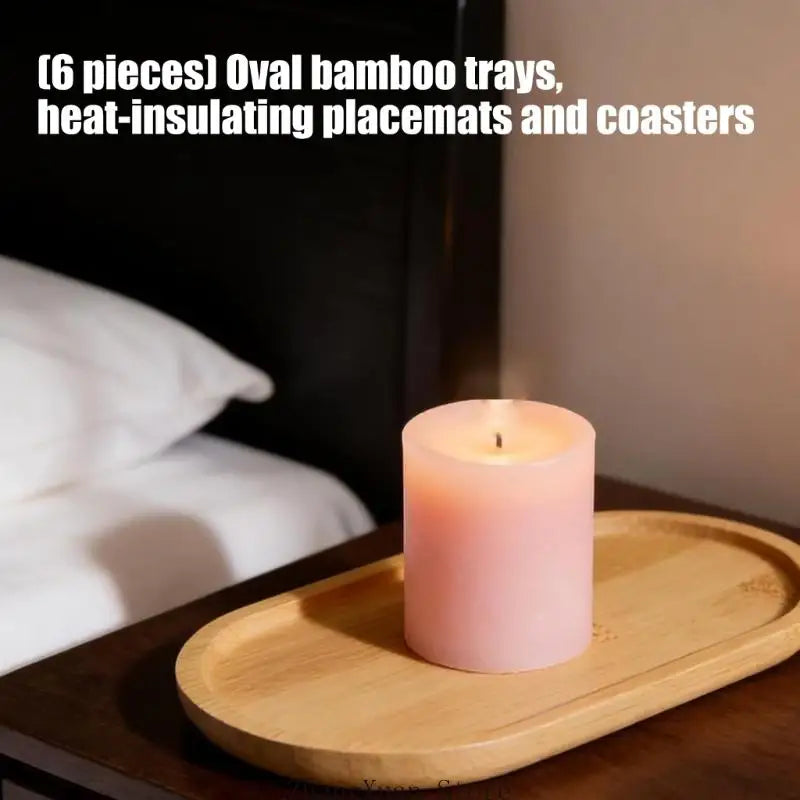 Oval Wooden Coasters (6PCS)