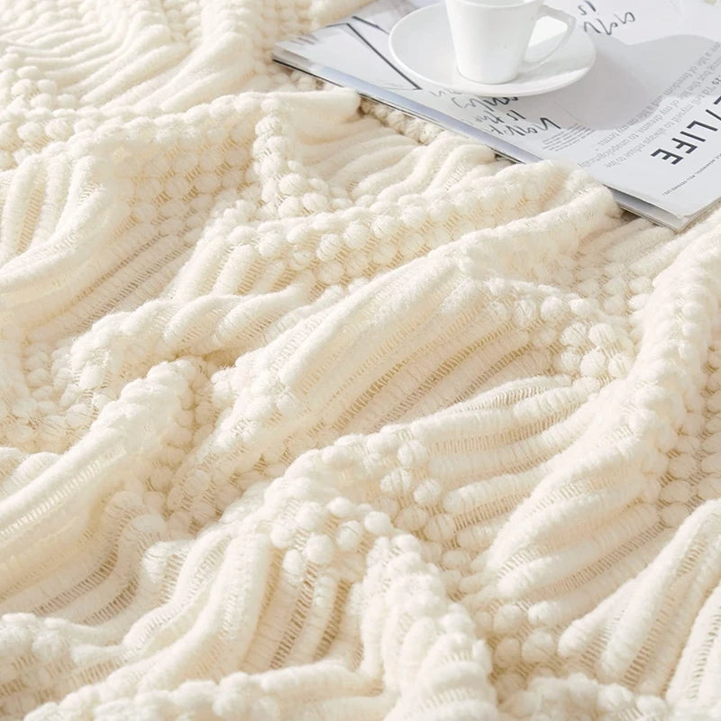 Ivory Fringed Throw